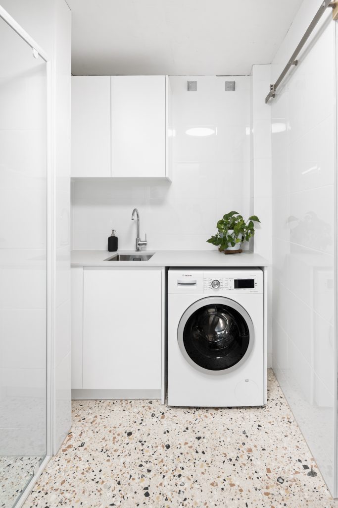 White modern laundry area